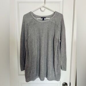 Eileen Fisher Light Gray Sweater Organic Cotton Blend Minimalist Scandi medium